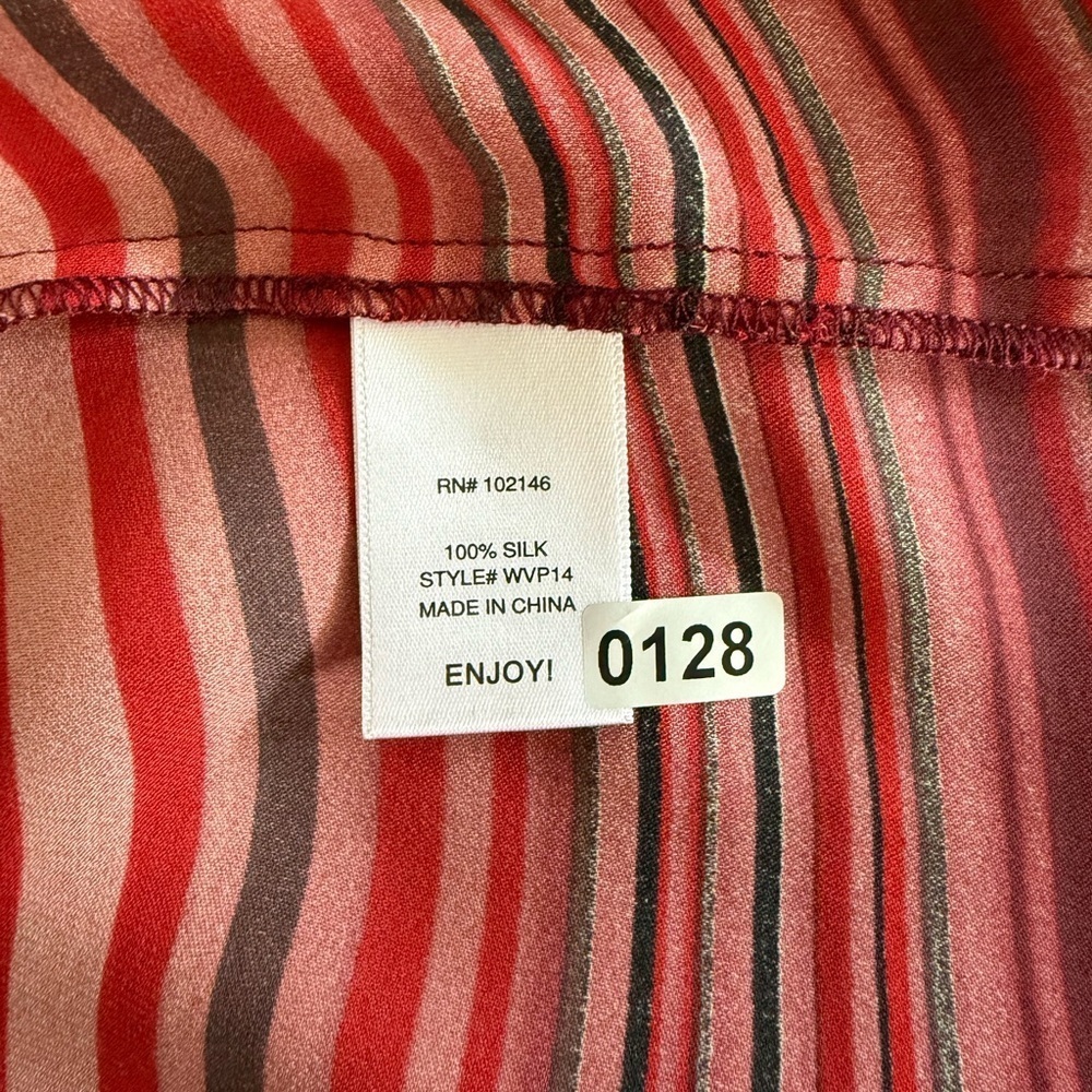 Michael Stars Women’s Multi-striped Silk Blouse Top Size M - Picture 8 of 8
